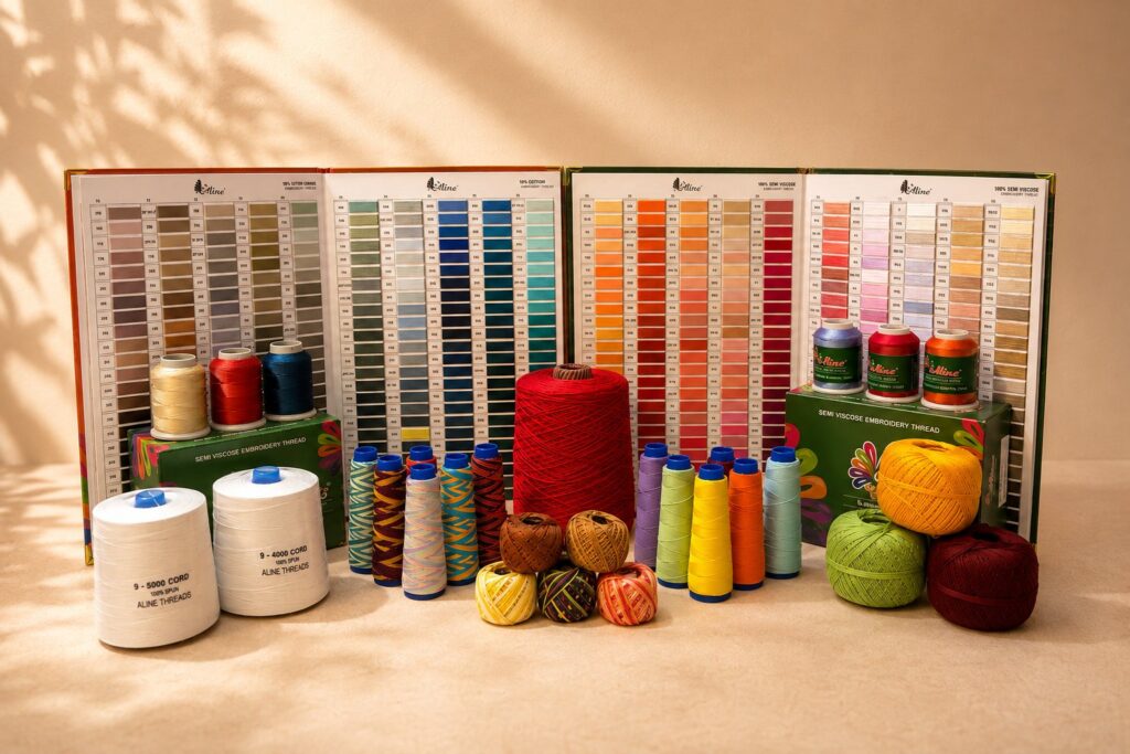 Aline Threads shade cards and cones